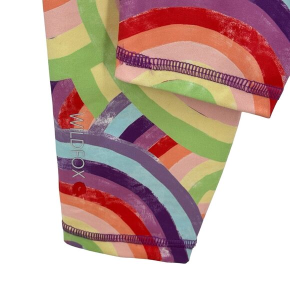 WILDFOX Women's 7/8 Legging High Waisted Soleil Stripes Athletic Rainbow XS NEW - Picture 8 of 11